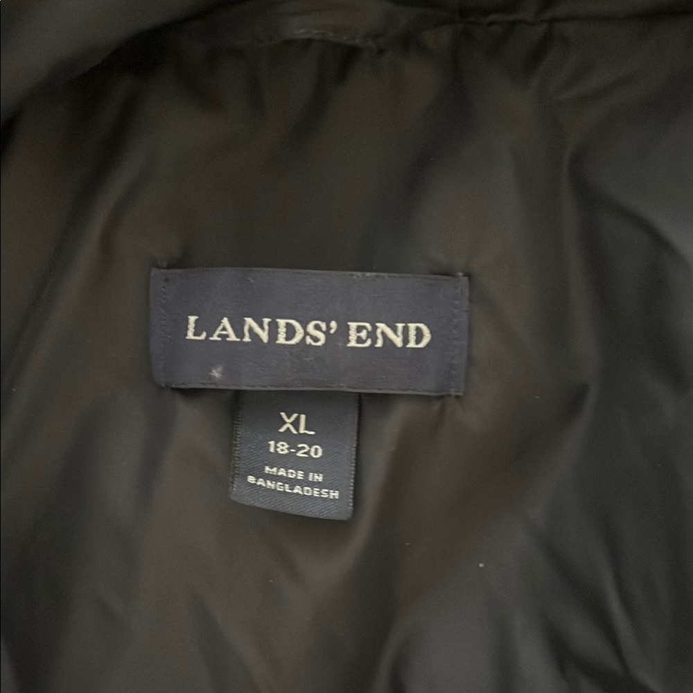 Lands' End Quilted Black Vest